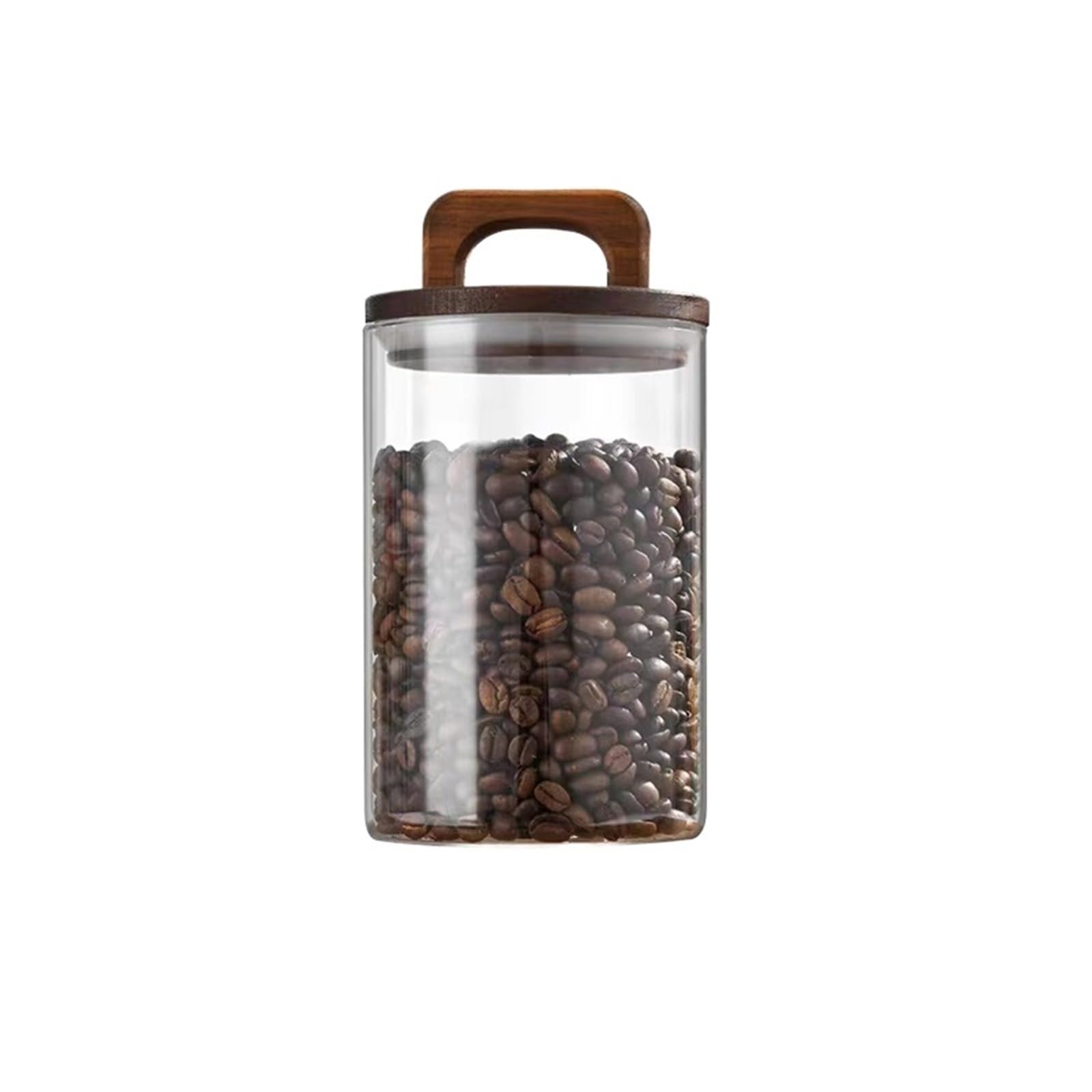 LSNNMU 3pcs Wood Lid Glass Jar Airtight Canister Dried Fruit Coffee Beans Kitchen Storage Bottles Sealed Grounds Candy For Preserving(1000ML)