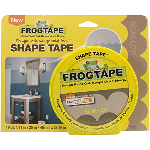 FROGTAPE 282548 Shape Tape Painting Tape, Yellow, Scallop Design, 1.81-Inch x 25-Yard Roll
