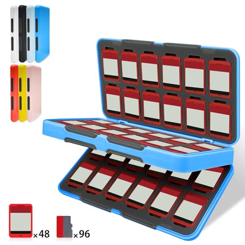 Switch 2 �Q�[���J�[�h�P�[�X 24���X�C�b�`�J�[�h��Micro SD48�����[�\ �}�O�l�b�g���J�� �n�[�h�V�F�� ���R���[ �ϏՌ� ���h�~ �z�R���h�~ �����^�ѕ֗� (48��, �X�J�C�u���[)