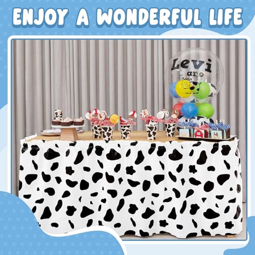 image for Hahafelt 3 Pack Cow Theme Birthday Party Decorations, Black and White 