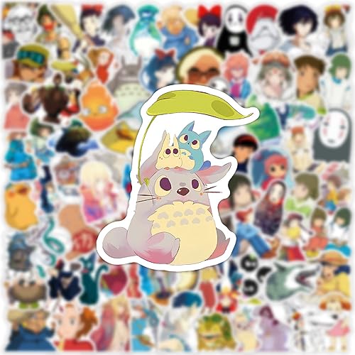 100PCS Cartoon Anime Miyazaki Hayao Stickers for Laptop,Studio Ghibli Anime Vinyl Movie Stickers for