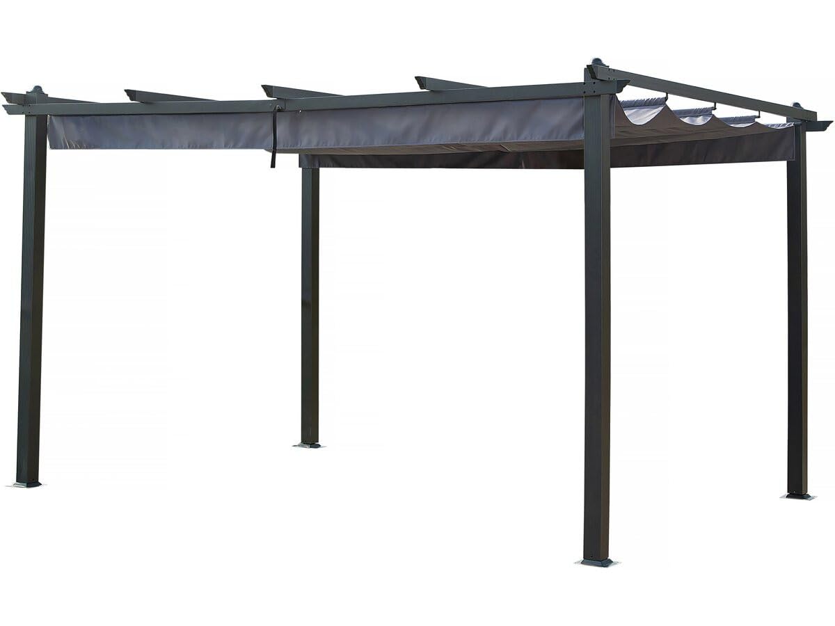 Pergola en Aluminium avec Toit rétractable - 3 x 4 m - Gris Anthracite