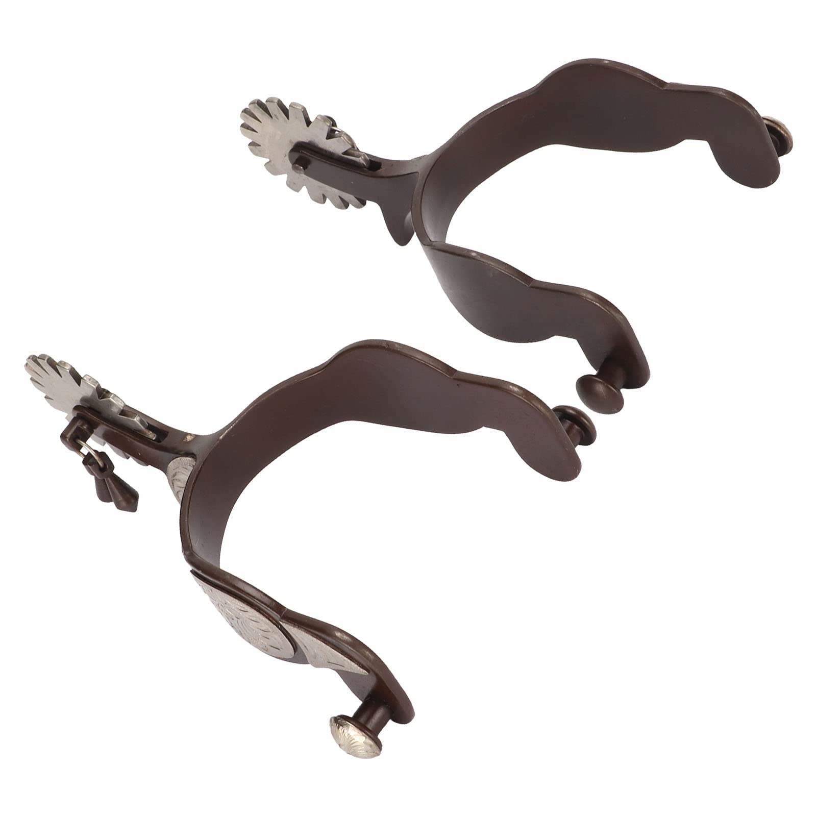 Espuelas de Vaquero Occidental, espuelas de Caballo de Acero al Carbono con Tallado Floral Retro, Engranajes giratorios para Botas de equitación, espuelas de Metal de Estilo