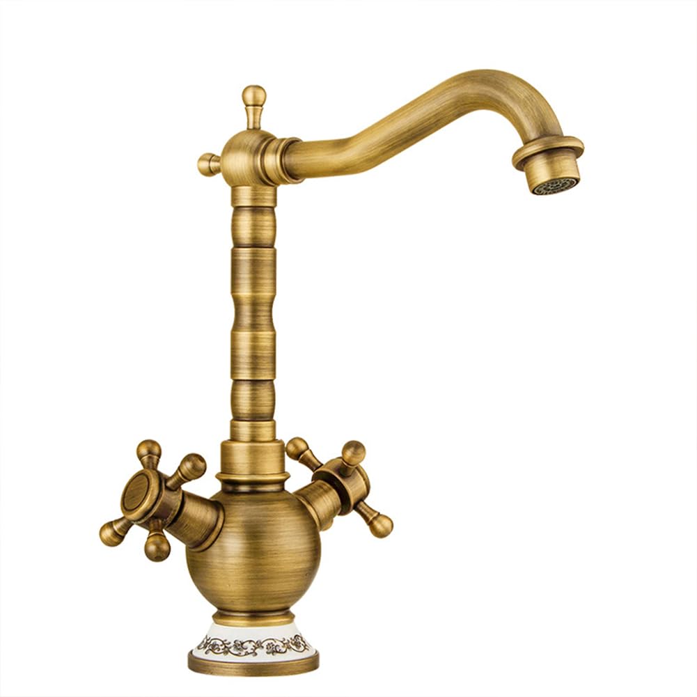 Mitigeur de lavabo double levier en laiton pour régler la température idéale