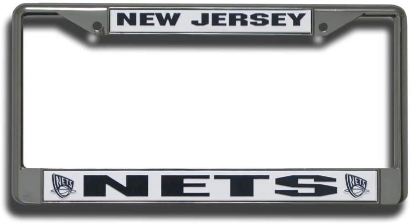 New Jersey Nets Old School - 12" x 6" Standard Size - Chrome Metal License Plate Frame