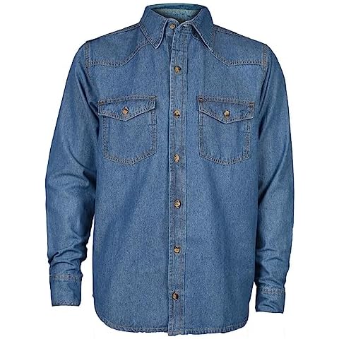 True Face Men's Casual Denim Shirt Cover