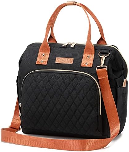 KYALOU Mini Baby Diaper Bag - Tote/Backpack/Crossbody/Shoulder (Black)