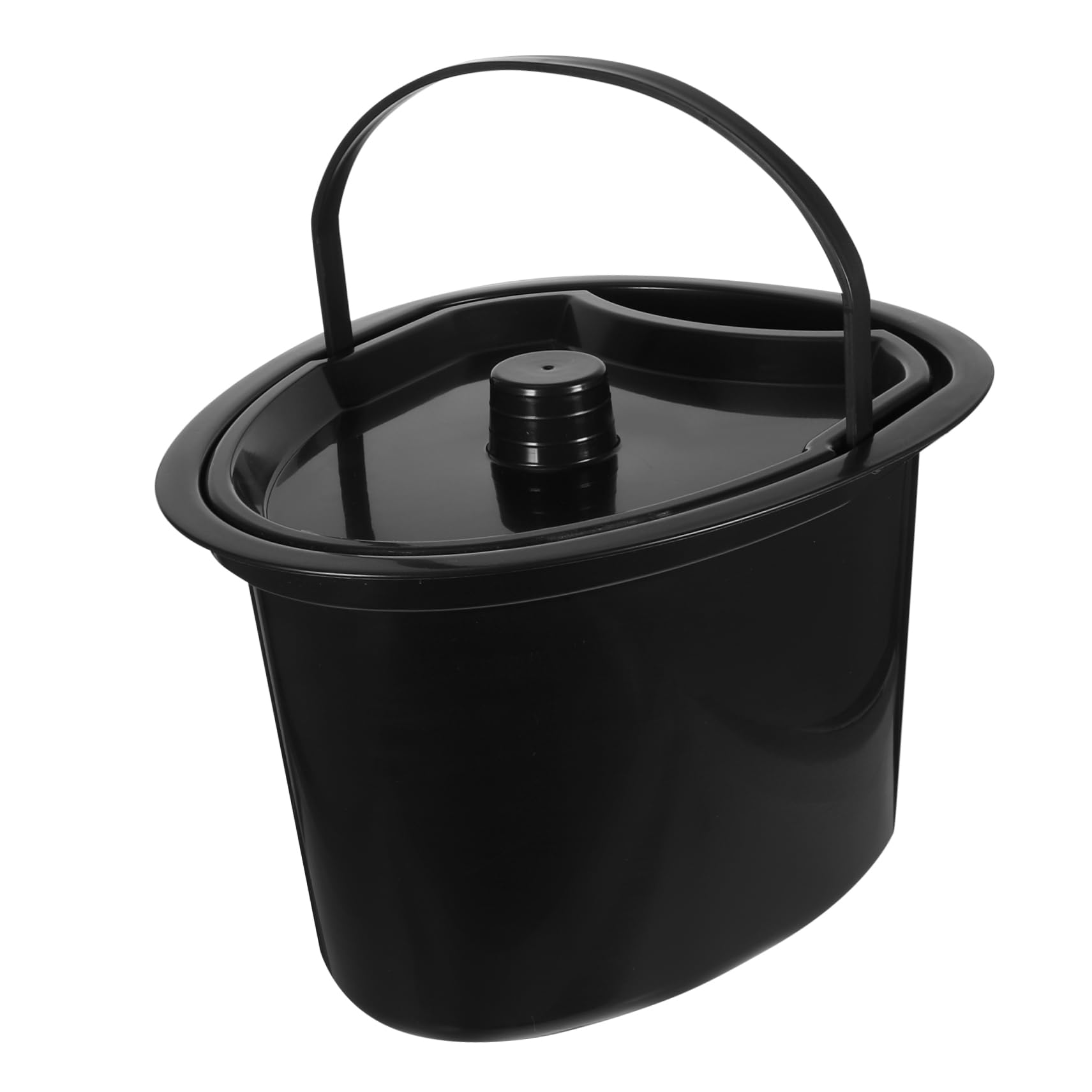 Mobestech Silla Orinal Adulto de Plástico Negro con Tapa, Práctica y Portátil para Personas Mayores y Discapacitadas en Casa Varios estilos