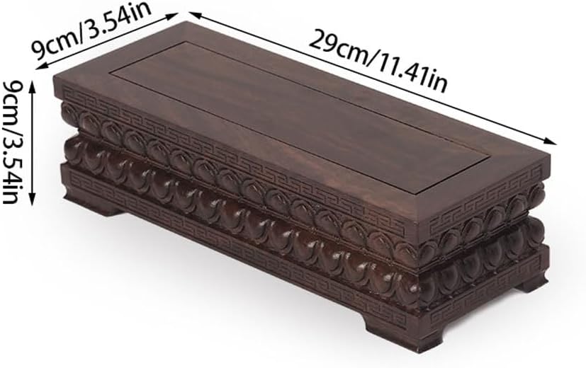Bonsai Pedestal Vase Pedestal Stands Wooden Household Potted Plant Base Solid Wood Incense Burner Buddha Statue Base Entrance Hall Ornaments Display Stand Planter Stand Plant Holder(Small)
