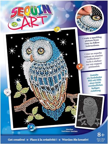 Sequin Art Blue Series Night Owl, Sparkling Arts and Crafts Kit; Creative Crafts for Adults and Kids