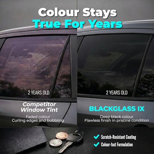 Image of Professional-Grade 2-Ply Car Window Tint Film 5% VLT Limo Black 20ft x 26in - Heat-Shrinkable Solar, Heat & Privacy Film with Instructions, Scratch-Resistant, for Rear Windows