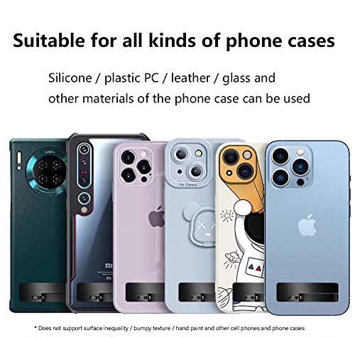 Cixvoemk Universal Ultra-Thin Phone Bracket, Back Sticker Invisible Support Frame, Mini Paste Type Stainless Steel Folding Phone Case Bracket.(Black & Color-2Pcs) #TOP4