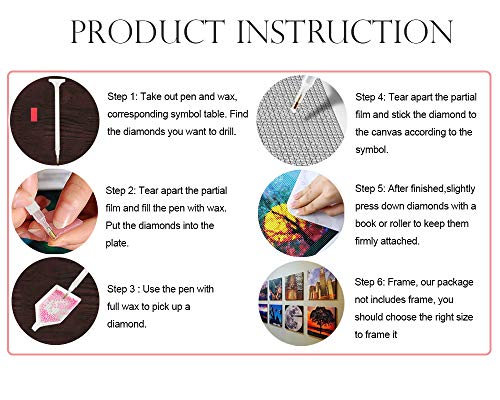 SanerDirect 5D DIY Mystery Diamond Painting Kit, Square Full Drill Diamond Craft for Home Wall Decor (12x16 inch)