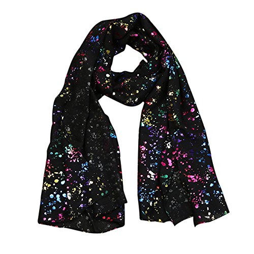 Womens Winter Scarves Scarf Long Print Shawl Stole Scarves Bronzing Wrap Pashmina Women's Christmas (Black, One Size) #TOP25