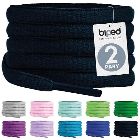 biped LACES 2 pary owalnych sznurowadeł 6 mm – wytrzymałe premium sznurówki z poliestru – sznurówki do butów sportowych, sneakersów i bootsów z2912(#29 Navy Blue,120 cm)