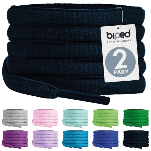 biped LACES 2 pary owalnych sznurowadeł 6 mm – wytrzymałe premium sznurówki z poliestru – sznurówki do butów sportowych, sneakersów i bootsów z2912(#29 Navy Blue,120 cm)