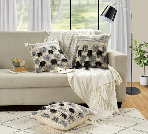 GRUHUM Handmade Boho Throw Pillow Covers Bohemian Chic Farmhouse Style,