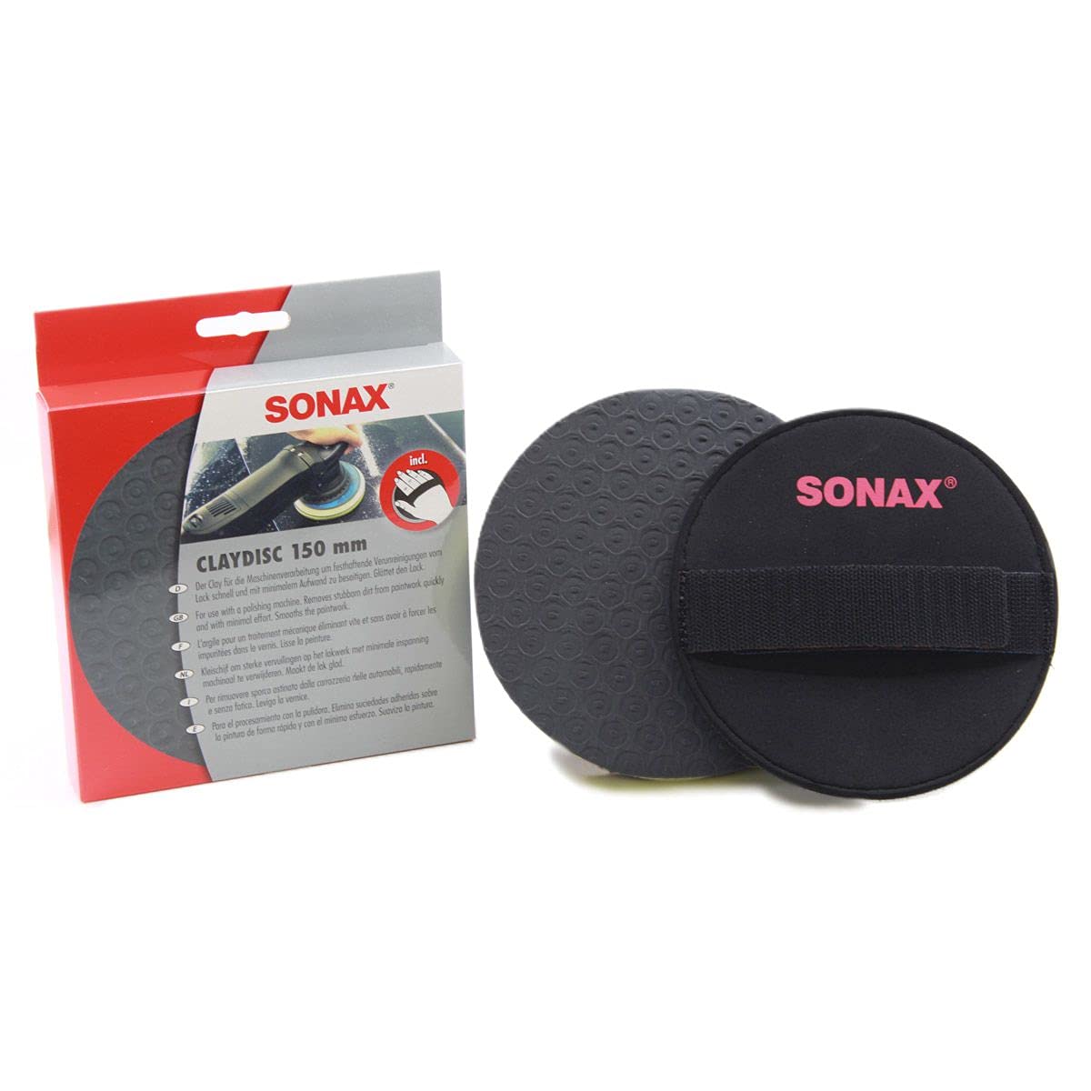 Sonax Clay Disc 150 Mm (1 Piece) - Cleans and Smooths the Paintwork with Minimal Effort. Effective Against Stubborn Dirt: Water Stains, Tree Resin, Glue Residue | Item No. 04506050
