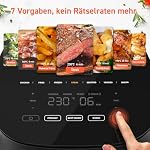 COSORI Airfryer, 7-in-1 Heissluftfritteuse, Max 230℃ & 55dB leise Heißluftfritteuse, 100+ Rezpete, Hähnchen, Steak, Speck, Tiefkühlkost, 55% energiesparend, spülmaschinenfest – Bild 2