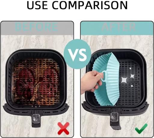 Vista 3 de Forro de silicona para freidora de aire, reutilizable, antiadherente, de silicona, compatible con COSORI, accesorios para cestas de freidora