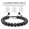 Lava-Rock-Bracelet-8mm-Stone-Tiger-Eye-Bracelet-Lava-Rock-Bracelet-Stress-Relief-Yoga-Beads-Adjustable-Bracelet-Anxiety-Aromatherapy-Essential-Oil-Diffuser-Healing-Lava-Bracelet-for-Men-Women M MOOHAM Lava Rock Bracelets for Men - Tiger Eye Mens Bracelet Mens Gifts Black Matte Agate Bracelet for Men Adjustable Beaded Bracelets for Men Gifts for Men Valentines Day Gifts for Him