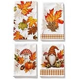 4er Set Geschirrtücher Herbst, Trockentücher 40x60 cm für Küche und Deko