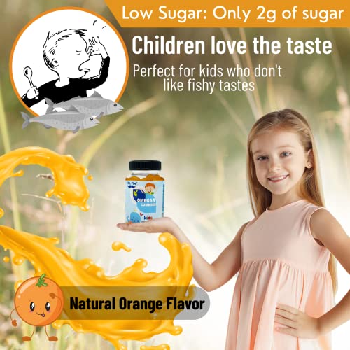 60 Gummies | 2 Months Supplies | Tasty Orange Flavor | 4+ Years | Omega-3 With Epa & Dha, Omega 3 For Kids, Omega 3 Gummies, Fish Oil Gummies, Omega-3 Fatty Acids Gummies #TOP2