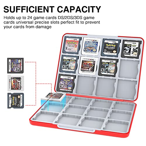 Image of HEIYING Game Card Case for Nintendo 3DS 3DSXL 2DS 2DSXL DS DSi,Portable 3DS 2DS DS Game Cartridge Holder Storage with 24 Game Card Slots.
