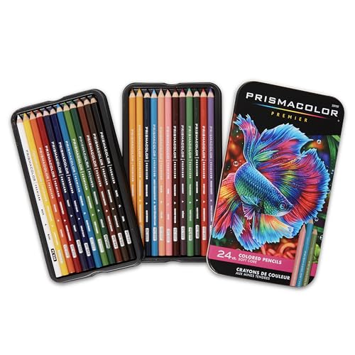 Prismacolor 3597T Premier Colored Pencils, Soft Core, 24-Count