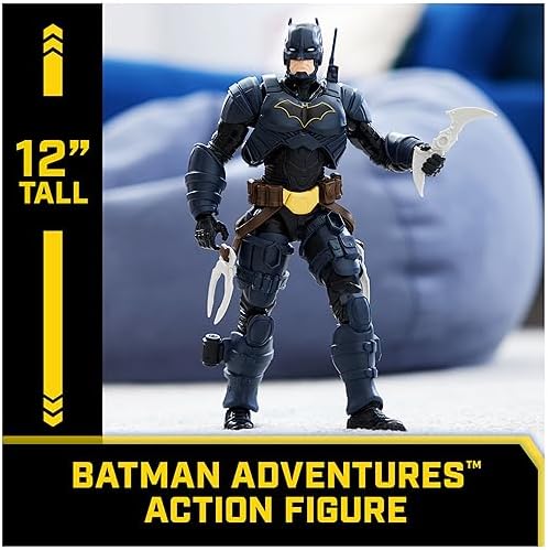 DC Comics, Batman Adventures, Batman Action Figure with 16 Armor Accessories, 17 Points of Articulation, 12-inch, Super Hero Kids Toy for Boys & Girls 4