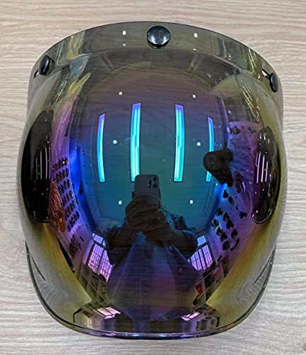 Viseira + Flip Preto Preto Capacete Moto Bolha Bubble Custom Old School Taurus Importada Camaleão