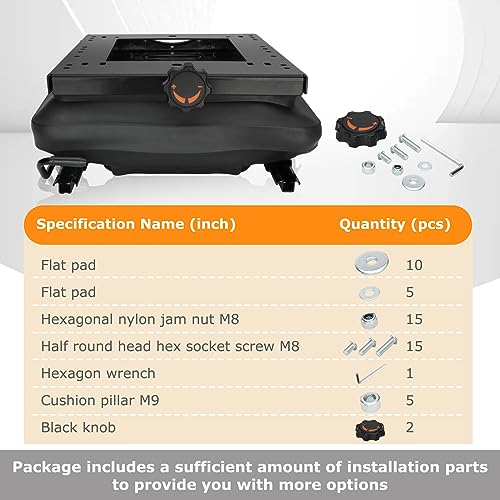 𝙐𝙥𝙜𝙧𝙖𝙚𝙙 Seat Suspension Kit For Zero Turn Lawn Mowers, with Seat Sliding Track, for Heavy Machinery Seat Mowers Tractors Forklifts Harvesters - Thumbnail 2