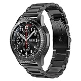 22mm Uhrenarmband Ersatz Armband kompatibel Samsung Gear S3 Frontier/Classic, Galaxy Watch 46mm (SM-R800/ SM-R805), Moto 360 2nd 46 mm, Pebble Time/ Pebble Time Steel, LG G Watch/R/Urbane, Asus ZenWatch 1 WI500Q/ ZenWatch 2nd Gen [1.63”], Fossil Q Founder 2.0/Wander/Crewmaster/Nate/ Marshal/ Fossil Q Men's Gen 3 Explorist, Amazfit Pace/ Stratos, Ticwatch 1nd/ Pro, Huawei Watch 2 Classic/ HUAWEI GT, Martian Notifier, Vector Luna/ Meridian und andere 22 mm Uhren. (Pakete enthalten keine Uhren).