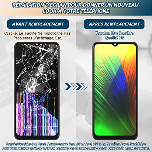 Écran LCD pour Samsung Galaxy A04S de remplacement noir avec châssis de 6.5 pouces - 3