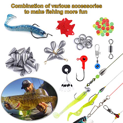 Topfort 228Pcs Fishing Accessories Kit, Including Jig Hooks, Bullet Bass Casting Sinker Weights, Fishing Swivels Snaps, Sinker Slides, Fishing Set With Tackle Box(228Pcs Fishing Accessories Kit) #TOP3