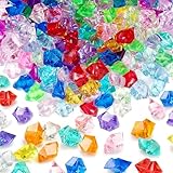 100 Stück schillernde künstliche Eiswürfel, 28 x 18 mm große zerstoßene Eissteine ​​aus Acryl, künstliche Eis-Tischstreuer, funkelnde künstliche Kristalle, für Vasenfüllungen, Hochzeitsfeiern, Kunst-