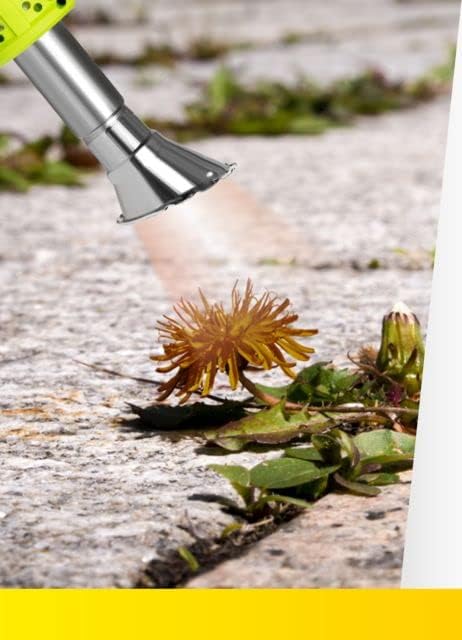 Close-up of the two-setting power switch on the weed burner