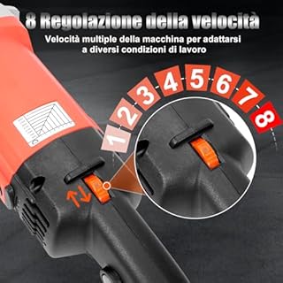 HYCHIKA 1400W Levigatrice Spazzolatrice per Legno, Ferro, Metallo, Acciaio Inossidabile, Ø120mm Levigatrice a Rullo, 8 Velocidades Variables, 600-3600RPM, Adatto per il Rinnovamento Delle Superfici