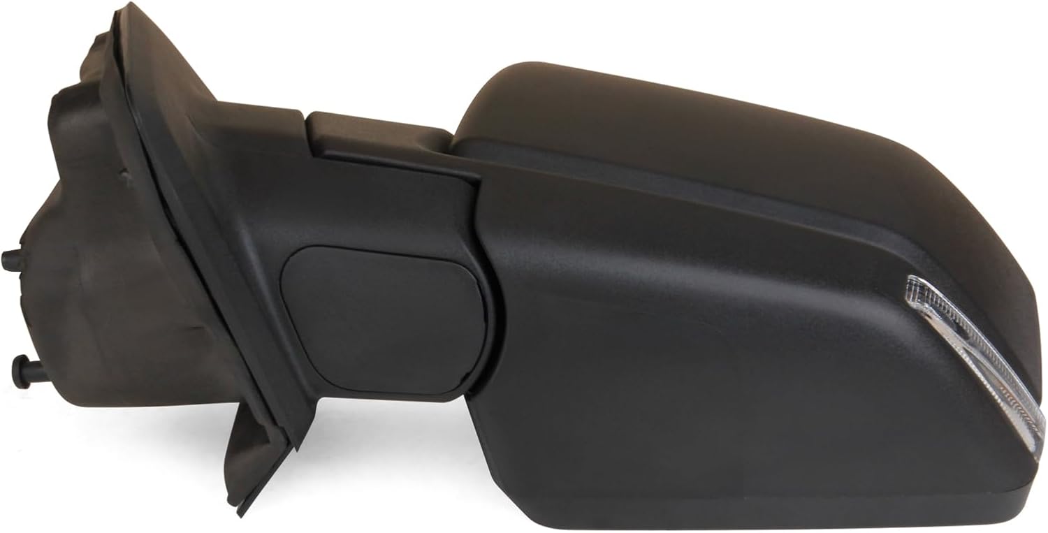 MITZONE F150 Driver Side Mirror compatible with 2015-2020 Ford F-150 with Blind Spot Glass Power Turn Signal Light Power Heated 6-Pins, Textured Black