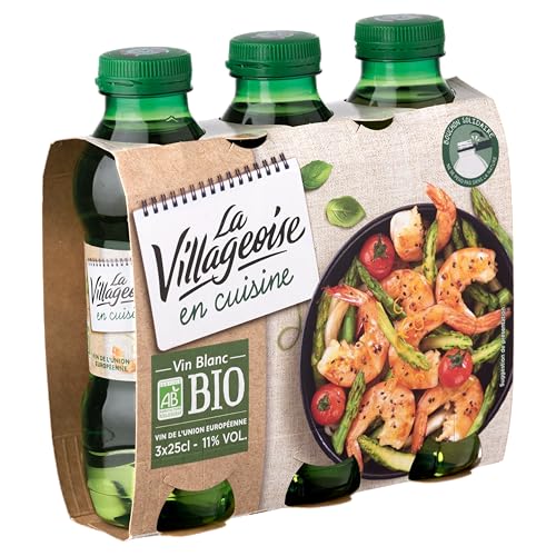La Villageoise en Cuisine - Vin Blanc de Cuisine - Biologique - 3X25cl