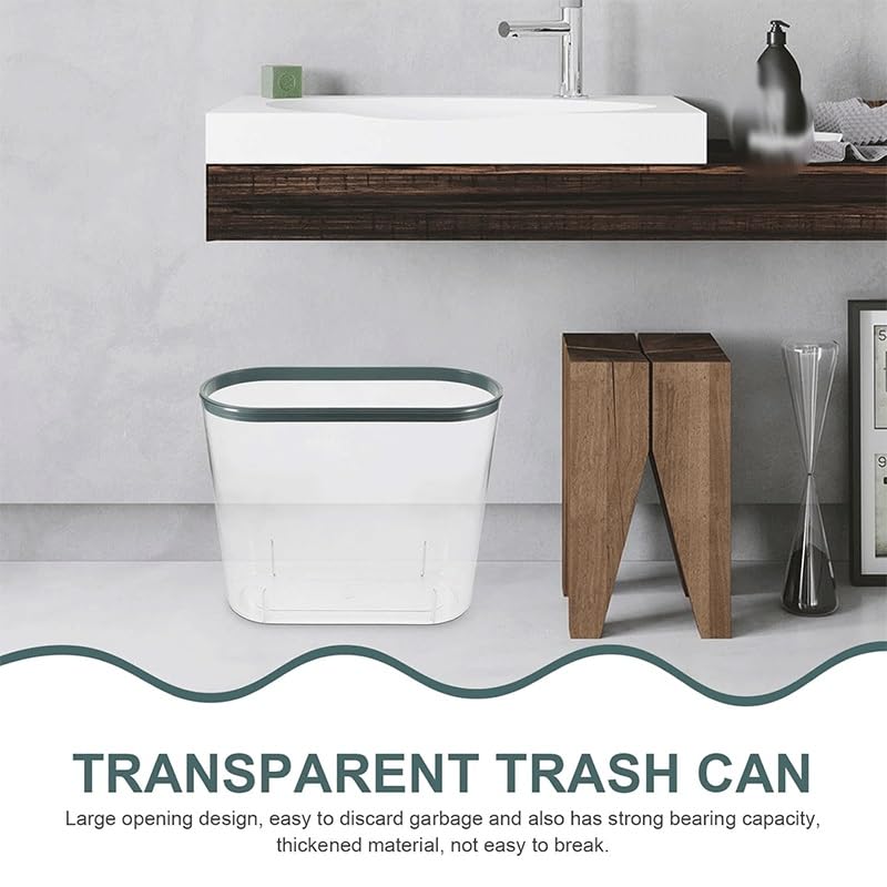 Transparent Trash Can Plastic Ellipse Bathroom Organize Home Furnishings