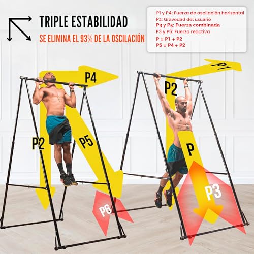 Miniatura 2 de Gym Workout Barra De Dominadas Suelo Kt1.1518, Máquina Dominadas Musculacion Plegable, Altura Ajustable, Aparatos De Gimnasia Para Casa Mayores Muy Estable, Ligero, Barra Para Dominadas Duradera
