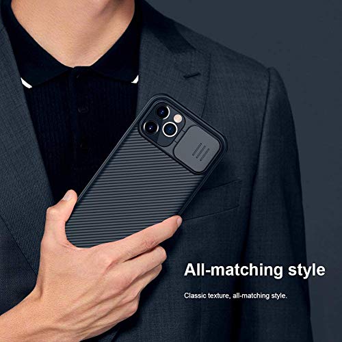 Image of Nillkin Thermoplastic Polyurethane Compatible with iPhone 12 Pro Max Case with Slide Camera Cover Slim Stylish Anti-Slip Scratchproof Protective Case for iPhone 12 Pro Max 6.7 inch 2020 - Black