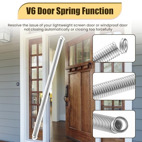XwaYexa V6 Door Spring, 15.7" x 1/2" Galvanized Steel Screen Door Springs with 2 Hooks, Automatic Closing Fits for Lightweight Storm and Screen Doors, Easy Installation by XwaYexa - Image 3