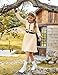 GRACE KARIN Girls Sweater Fall Dress Long Sleeve Knit A Line Contrast Casual Winter Dresses Apricot Size 7-8