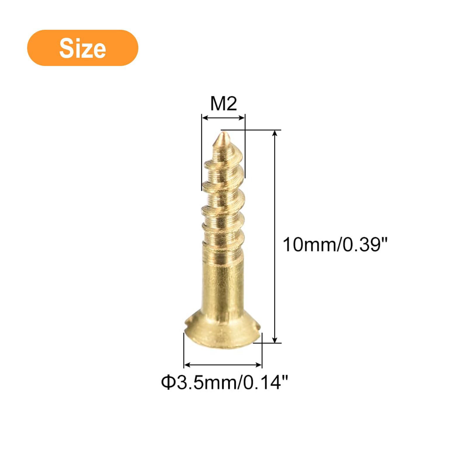 TA-VIGOR 25Pcs Self Tapping Screws, M2 Slotted Flat Head Screw, 10mm Round Head Slotted Tapping Screws - Image 2