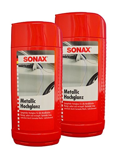 Preisjubel 2 x SONAX METALLIZZATO ALTAMENTE LUCIDO 500 ml, Lucidatura Vernice, POLISH AUTO, CURA DELL'AUTO
