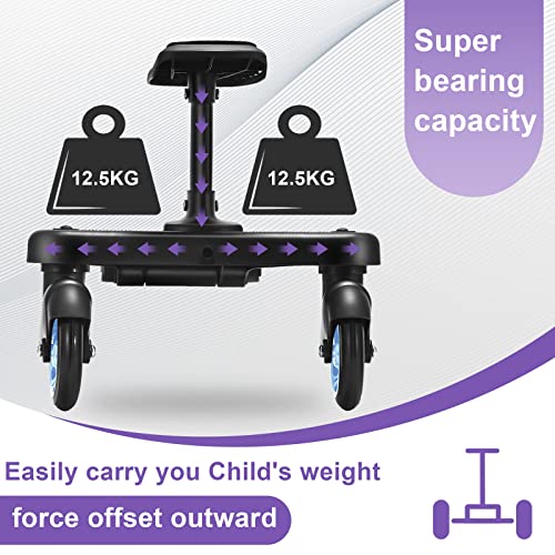 Buggy Board für alle Kinderwagen, Vihir Kiddy Board mit Sitz, Trittbrett Mitfahrbrett Universal passend für 2-6 Jahre alte Kinder, mit einer maximalen Belastung von 55 Pfund