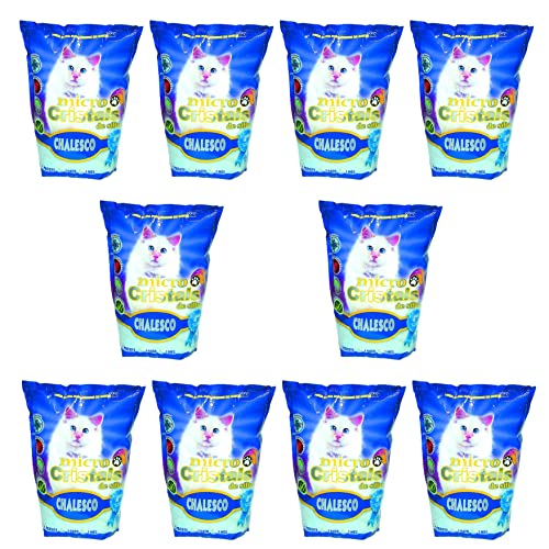 Kit Areia Fina Micro Cristais de Sílica Chalesco para Gatos: eficiente absorção de odor na caixa de