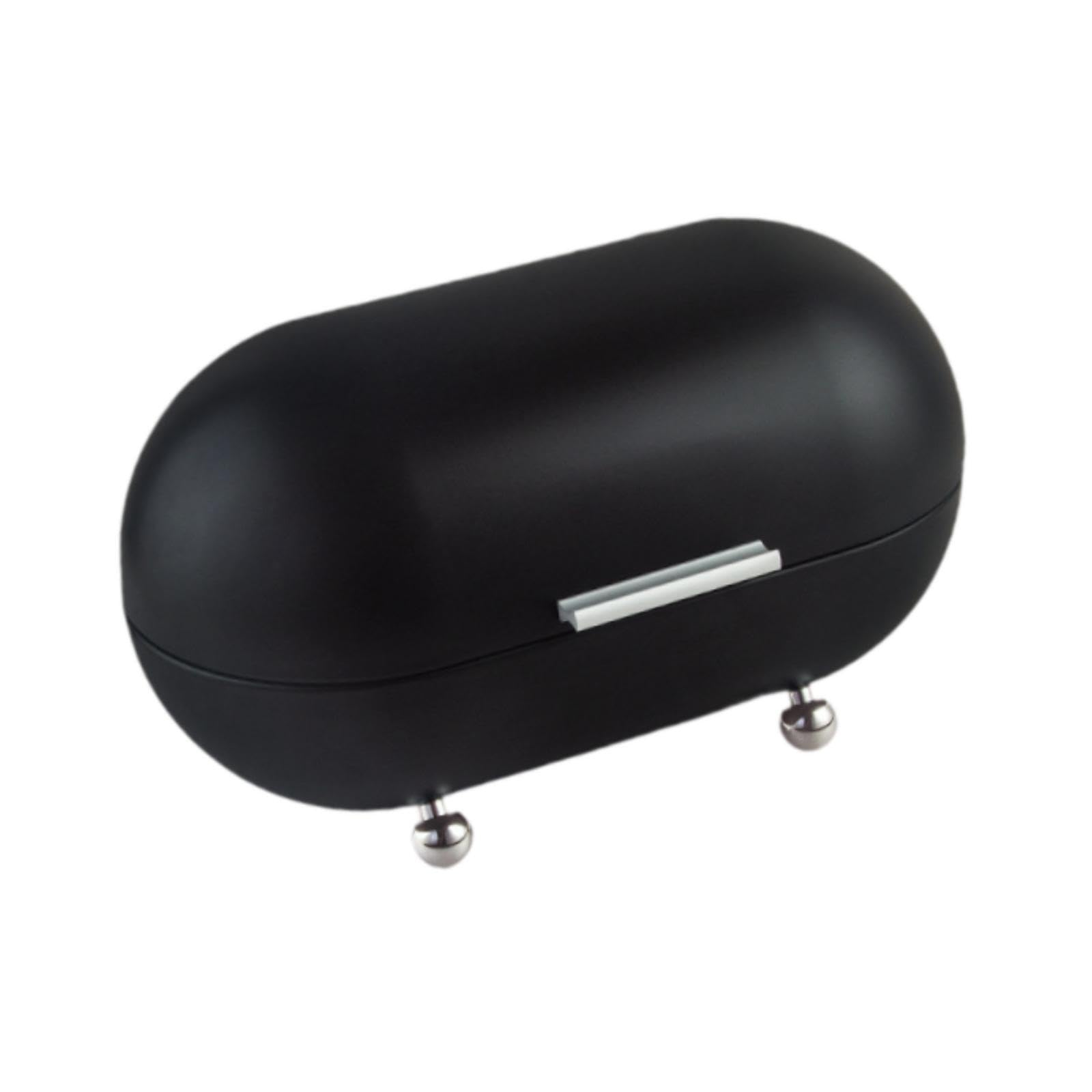 YIXANNX Bread Food Storage Box Kitchen Organization Durable Metal Storage Box Breads Kitchen Metal Bread Container Snacks Countertop Pastry Organization, black